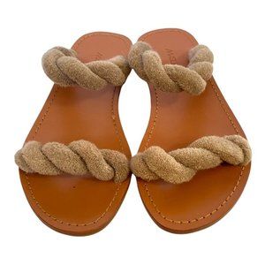 Maslin & Co. Twisted Terry Cloth Sandals Slides 36 Brand New